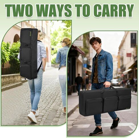 88 key Keyboard Case (Size:54"x7"x13.5"), Keyboard Gig Bag Case with Adjustable Straps and 6-Pocket for Keyboard Accessaries, 88 key Electric Piano Keyboard Gig Bag in Kuwait