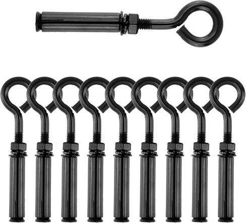 Antrader Expansion Eye Bolts,304 Stainless Steel Ring Lifting Expansion Screws,10Pcs Wall Concrete Brick Shoulder Eyebolt Anchors Fastener(1/4" x 3-1/2") in Kuwait