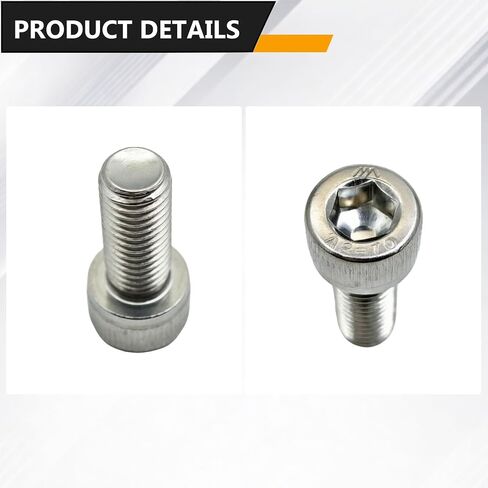 20 PCS M10-1.5 x 25mm Socket Head Cap Screws, 304 Stainless Steel (A2-70), Hexagonal Socket Head, Fully Threaded, Multi-Scene Application (20) in Kuwait