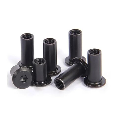 10Pcs M3 M4 M5 M6 M8 Black Zinc Plated Large Flat Hexagon Socket Head Rivet Connector Insert Joint Sleeve Cap Butt Nut(M5x15mm x10pcs) in Saudi Arabia