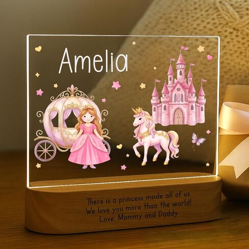 Personalized Dinosaur Baby Night Light for Kids | Custom Name Dino Nursery Decor | Cute 7-Color Plug-in LED Rectangular Nightlight | Custom Baby Shower Gifts for Newborns, Toddlers, Girls, Boys 2-10 in Saudi Arabia