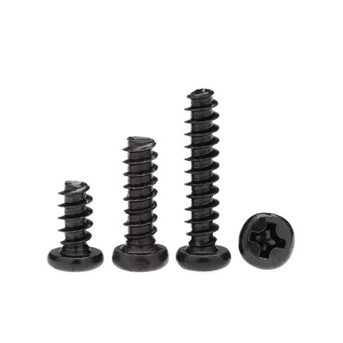 10-50Pcs M1 M1.2 M1.4 M1.7 M2-M5 Black Carbon Steel Round Flat Tail Wood Tapping Screws Fasteners(M3x25(30pcs)) in Saudi Arabia