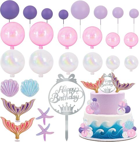 Beishida 40 PCS Mini Balls Cake Toppers - Foam Balls Diy Cake Topper إدراج لعيد حفل زفاف عيد ميلاد ديكورات كعكة الذكرى السنوية (باللون الأحمر الأزرق باللون الأخضر) in Kuwait