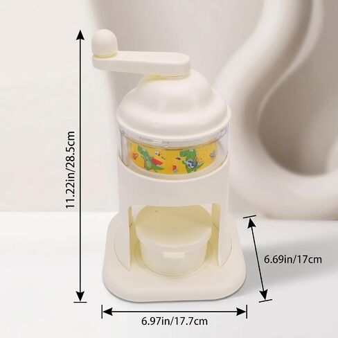 Fdit Manual Ice Shaver, Portable Hand Crank Snow Cone Machine with Ice Tray, Stainless Steel Cutter Crusher for Homemade Slushies Cold Drinks Indoor Outdoor Camping Use in Kuwait
