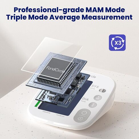 Upper Arm Blood Pressure Monitor for Home Use, Digital BP Machine Sphygmomanometer with 398 Reading Memory, Adjustable Arm Cuff 8.6"-17.7" (22-45 cm) Large LCD Display with Bluetooth Sync in Kuwait