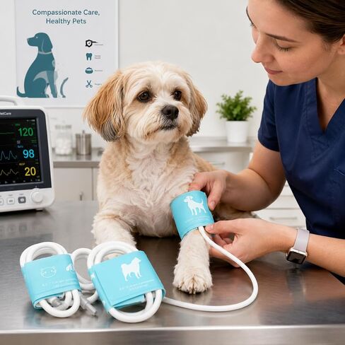 FDK Animal Blood Pressure Monitor Cuff, A Set of 3 Sizes for Veterinary Blood Pressure Cuff, 3 Pack (Small, Medium, Large) in Kuwait