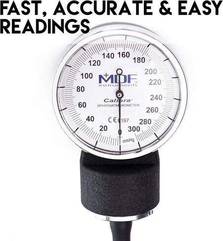 MDF Instruments, Calibra Aneroid Premium Professional Sphygmomanometer + MDF® Latex-Free Large Adult Replacement Blood Pressure Monitor Cuff - Double Tube in Kuwait