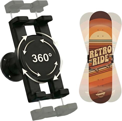 1/2/3/6 Packs 360° Rotating Skateboard Wall Mount Adjustable Skateboard Wall Hanger for Deck Display Floating Skateboard Holder Rack for Bedroom Garage Game Room Skateboard Storage in Kuwait
