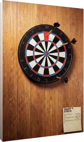Felt Dart Board Wall Protector Backboard – Foldable 24" x 24" Noise-Reducing Panel with Wood-Grain Finish, Adhesive Pads & Mounting Hardware, Universal Fit for Standard Dartboards, No-Damage Install in Kuwait