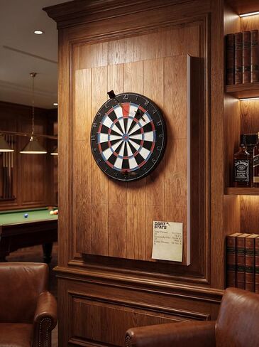 Felt Dart Board Wall Protector Backboard – Foldable 24" x 24" Noise-Reducing Panel with Wood-Grain Finish, Adhesive Pads & Mounting Hardware, Universal Fit for Standard Dartboards, No-Damage Install in Kuwait