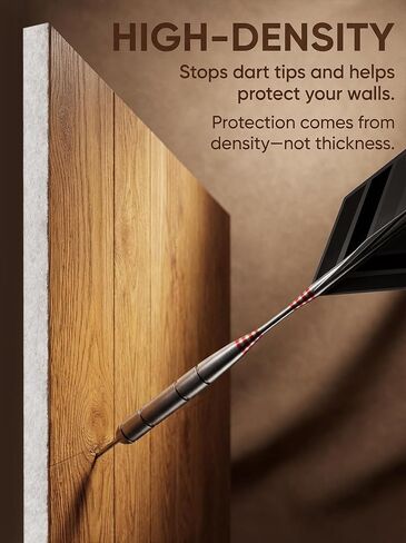Felt Dart Board Wall Protector Backboard – Foldable 24" x 24" Noise-Reducing Panel with Wood-Grain Finish, Adhesive Pads & Mounting Hardware, Universal Fit for Standard Dartboards, No-Damage Install in Kuwait