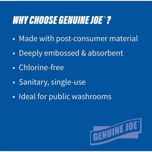 Genuine Joe Multifold Hand Towels, 9.5" x 9.10", 1-Ply, White, 250/Pack, 16 Count in Kuwait