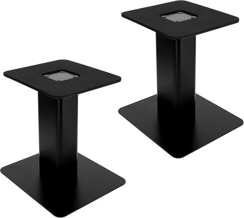 Tlingt Desktop Speaker Stands Pair, 6"x6.7" Metal Tray, 8" Tall | Heavy-duty Metal Tray Perfects for 3"- 4" Monitors & Bookshelf Speakers, Sturdy Flat Base, Compact Size for Home/Studio in Kuwait