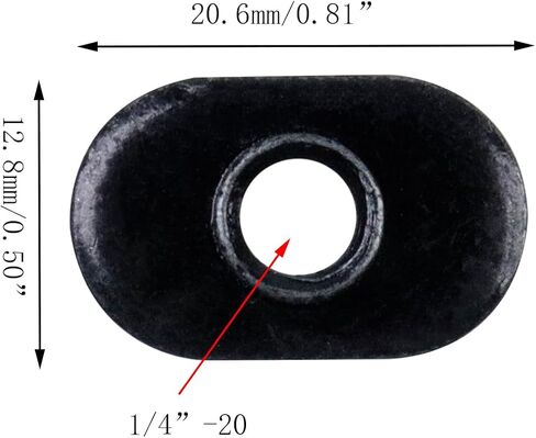 25 عبوة 1/4"-20 شريحة مركزية ملولبة في صواميل T اقتصادية، تنطبق على ملحقات المسار T، صواميل الأجهزة لقضبان بثق الألومنيوم أو بثق الألومنيوم الأساسي (أسود) in Kuwait