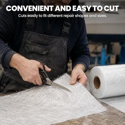 Fiberglass Mat Roll 8" x 10 Yards, 1.5 oz Chopped Strand Mat Roll, Resin Compatible Fiberglass Reinforcement for Boat, RV, Auto & Tub Repair in Kuwait