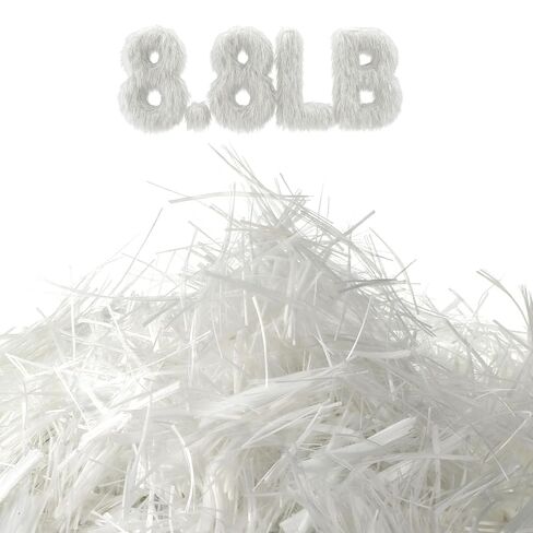 8.8 Lb Fiberglass for Concrete, Concrete Fiber Fiberglass Fibers Strands Anti-Seepage Anti Cracking Reinforcement Milled Glass Fiber for Building Wall Garden Floor(3/4 Inch, 19 mm) in Kuwait