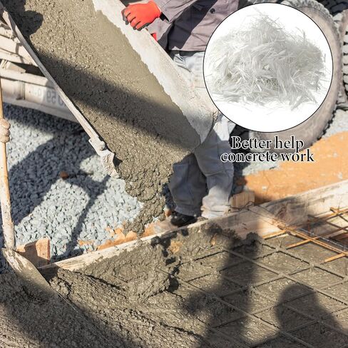 8.8 Lb Fiberglass for Concrete, Concrete Fiber Fiberglass Fibers Strands Anti-Seepage Anti Cracking Reinforcement Milled Glass Fiber for Building Wall Garden Floor(3/4 Inch, 19 mm) in Kuwait