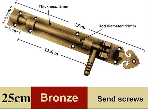 Portable Door Lock, Sliding Bolt Gate Latch, Thickening Antique Brass Barrel Latches, Vintage Buckle in Kuwait
