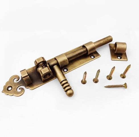 Portable Door Lock, Sliding Bolt Gate Latch, Thickening Antique Brass Barrel Latches, Vintage Buckle in Kuwait
