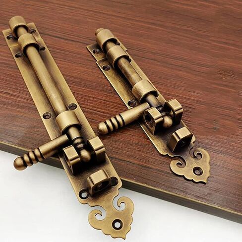 Portable Door Lock, Sliding Bolt Gate Latch, Thickening Antique Brass Barrel Latches, Vintage Buckle in Kuwait