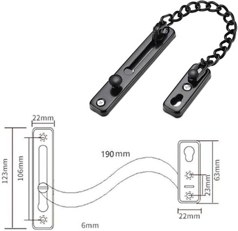 Door Chain Lock, Safe Buckle,Latch Safety Limiter,Metal Home Hotel Bolt Anti-Theft Security in Kuwait