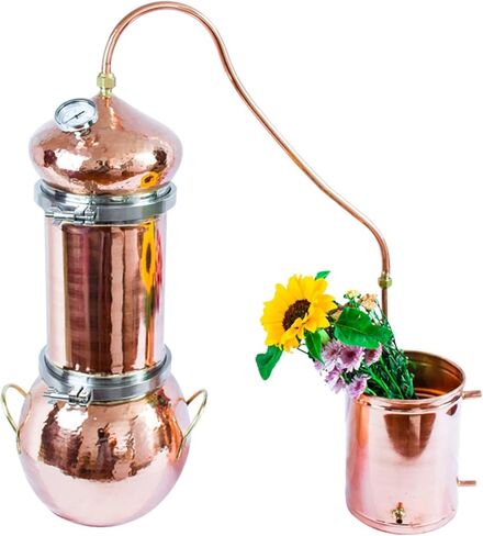 Pure Copper Moonshine Still, Essential Oils & DIY Kit, with Thermometer, Home Brewing Equipment 2L in Kuwait