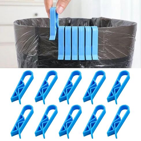 10 PCS Trash Bag Clips for Trash Can Liner Fastener Waste Bin Bag Support Ring for Secure Fit in Kuwait