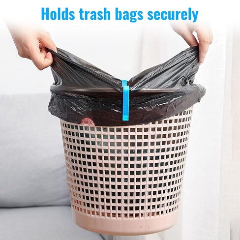 10 PCS Trash Bag Clips for Trash Can Liner Fastener Waste Bin Bag Support Ring for Secure Fit in Kuwait