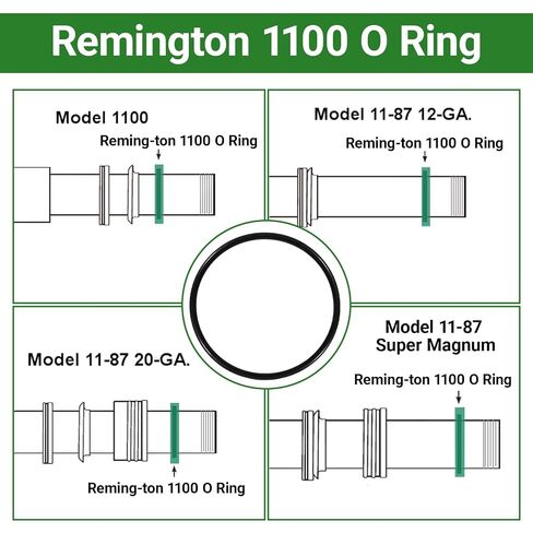 15-Pack High-Temperature Gas Seal O-Rings Replacement for Remington 1100 11-87 1187 12GA, Precision 0.87" ID x 1.02" OD x 0.08" Thickness in Kuwait