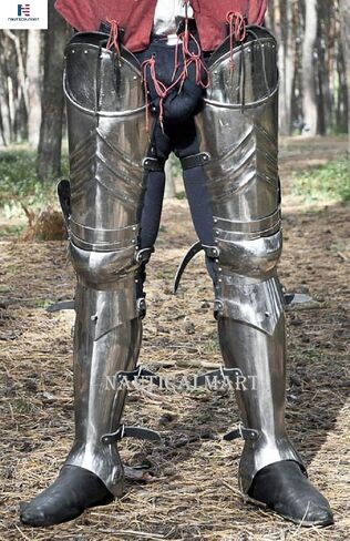 Nauticalmart Advanced Leg Armor, Complete Gothic Fluted Cuisses, Knees and Greaves in Kuwait