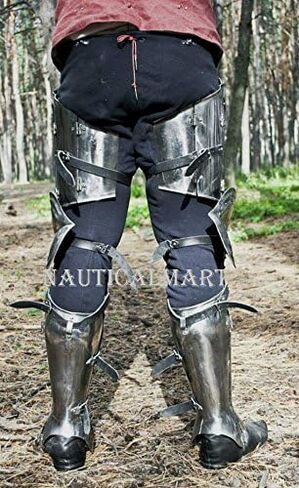 Nauticalmart Advanced Leg Armor, Complete Gothic Fluted Cuisses, Knees and Greaves in Kuwait