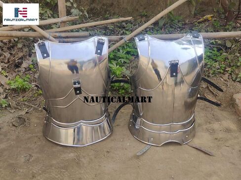 Nautical-Mart Gothic Breastplate - Medieval Armor One Size - Silver Steel Unisex Adult Breastplate in Kuwait