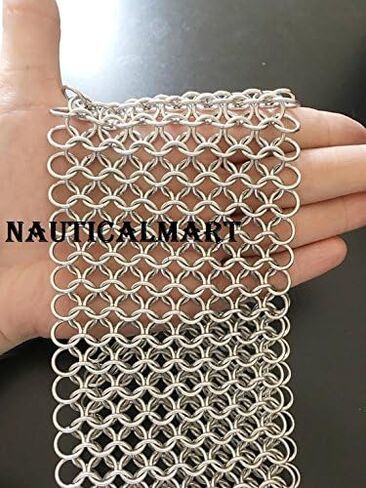 4.3" Wide Aluminum Nickel Free Metal Chainmail Sash - Costume Cosplay Worf Steel Silver LARP Viking Post Apocalyptic Punk in Kuwait