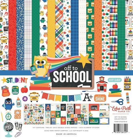 Echo Park Paper Company First Day of School Collection Kit, Multicolor, 12-x-12-Inch in Kuwait