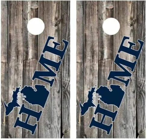 Michigan Home Cornhole Board Skin Wrap | Michigan State Barnwood Laminated Vinyl Cornhole Decals | Waterproof UV Resistant Cornhole Wraps | Bubble Free Wood Board Skin for Outdoor Games 24x48 (2 Pack) in Kuwait