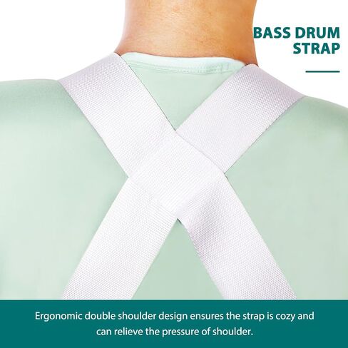 Adjustable Military Bass Drum Strap Harness for Waist Drum White Nylon Material Resistant to Corrosion and Easy to Clean for Marching and Performance Use in Kuwait