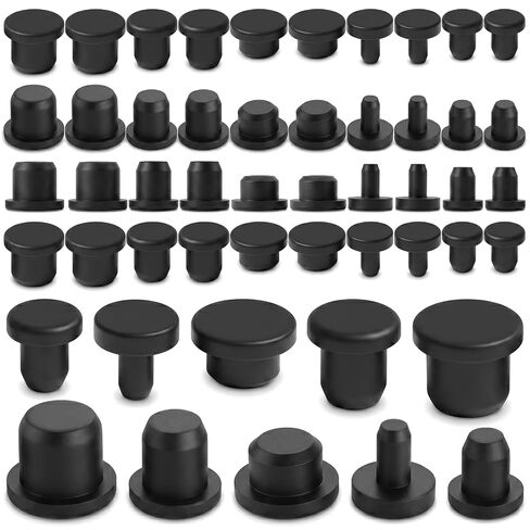 50 Pcs Rubber Plugs Rubber Plugs for Round Holes Stopper Plug Assorted Sizes 4-9.5mm, Round Silicone Waterproof Button Hole End Covers Flexible Stopper for Inner Diameter Hole Bottle Pipe Flower Pots in Kuwait