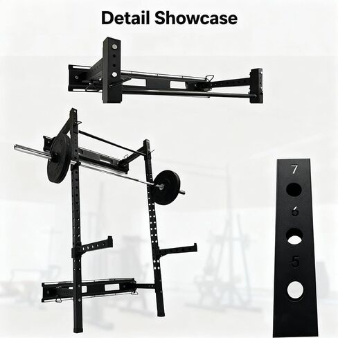 حامل القرفصاء الكهربائي المثبت على الحائط من Fitvids، سعة 1000 رطل للمنزل والجراج مع خطافات J، ذراع رافعة القرفصاء، مقاسات وألوان متعددة in Kuwait