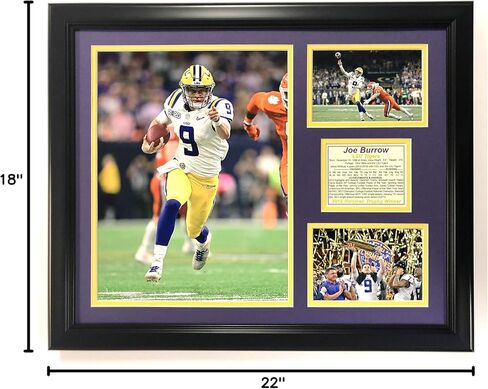 Legends Never Die Joe Burrow - LSU Tigers - 2019 Heisman Winner National Champion - Framed 18"x22" Double Matted Photos in Kuwait