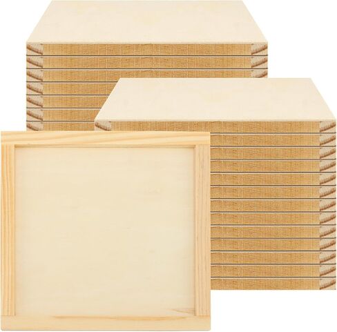 30 PCS 6 x 6 inch Wood Canvas, Blank Square Canvas for Painting, Unfinished Wooden Canvas Board for Painting DIY Craft Projects in Kuwait