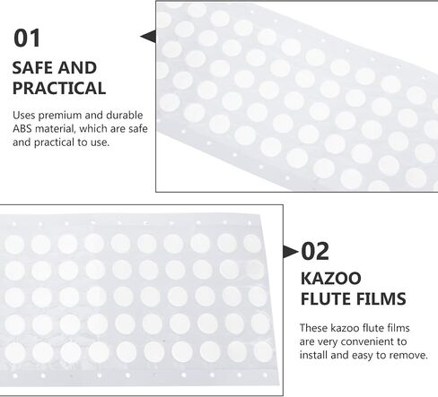 BESTonZON 200pcs Plastic Flute Diaphragms Kazoo Membranes Replacement Films Instrument Accessories for Kazoo Wind Instruments Music Supplies in Kuwait