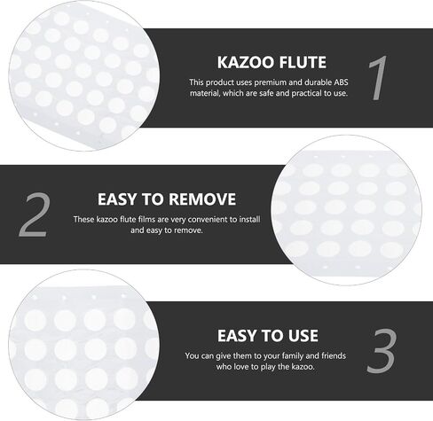 BESTonZON 200pcs Plastic Flute Diaphragms Kazoo Membranes Replacement Films Instrument Accessories for Kazoo Wind Instruments Music Supplies in Kuwait