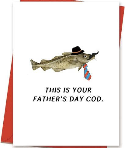 Yikalus Funny Funder Fedm's Gift for Dad ، بطاقة الصيد للأب ، الزوج ، بطاقة سمك القد يوم الفكاهة ، فكرة هدية لمحبي الصيد in Kuwait