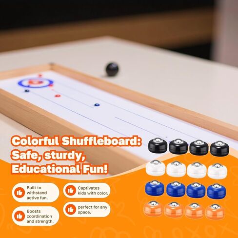 16Pcs Mini Shuffleboard Pucks Shuffleboard Rollers Set 25mm Tabletop Sliding Pucks Shuffleboard Table Pucks for Kids Adults in Kuwait