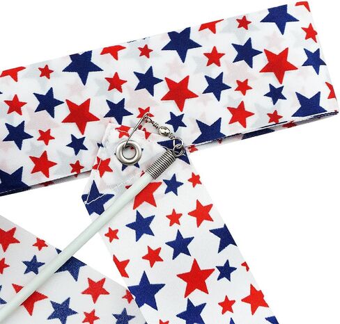 Star White Dance Ribbons Rhythmic Gymnastics Ribbon Dancing Streamers for Baton Twirling Wands Artistic Dancing Training Supplies, 2 Pack in Kuwait