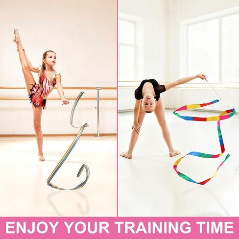 Baton Twirling, Dance Baton for Kids 28 Inches Stainless Steel Material - Includes 1 Gymnastics Wand & 2 Dance Ribbons, Easy to Use for Dance Beginners (Pink) in Kuwait