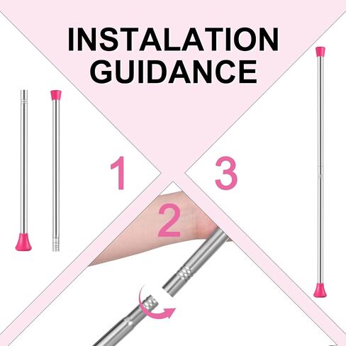 Baton Twirling, Dance Baton for Kids 28 Inches Stainless Steel Material - Includes 1 Gymnastics Wand & 2 Dance Ribbons, Easy to Use for Dance Beginners (Pink) in Kuwait