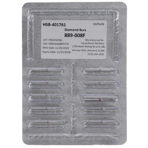 401761 HSB FG 889-008F Flame Fine Grit Diamond Burs 10/Pk in Kuwait