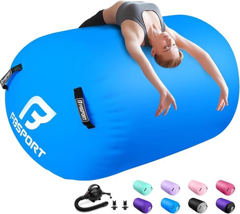 FBSPORT Air Roller Gymnastics Barrel, Inflatable Gymnastics Air Roller Inflatable Air Gymnastics Mat for Yoga Cheerleading Training Home Outdoor Indoor Use in Kuwait