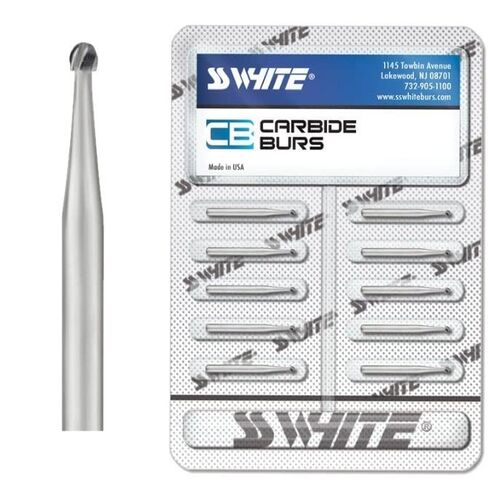 SS White 14970 Dental Carbide Bur، ساق قبضة الاحتكاك 4، طول 19 مم، شكل دائري (عبوة من 10) in Kuwait